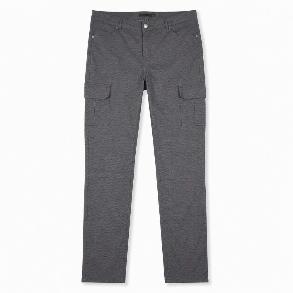 prAna Meme Cargo Pants Women's 12 Gray Tonal Geo Stretch Hiking Gorpcore Trail